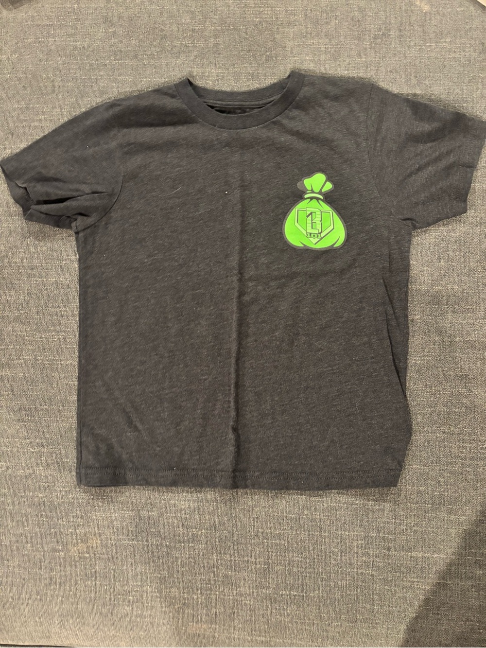 Kids Black T-Shirt with Green Icon - Brand: Unk